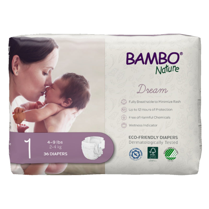 Bambo Nature Diaper, Size 1 (Case of 216) 
