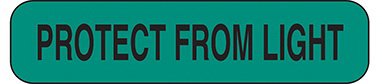 Health Care Logistics Pre-Printed Label Indeed Auxiliary Label Green Paper Protect From Light Black Alert Label 3/8 X 1-5/8 Inch 