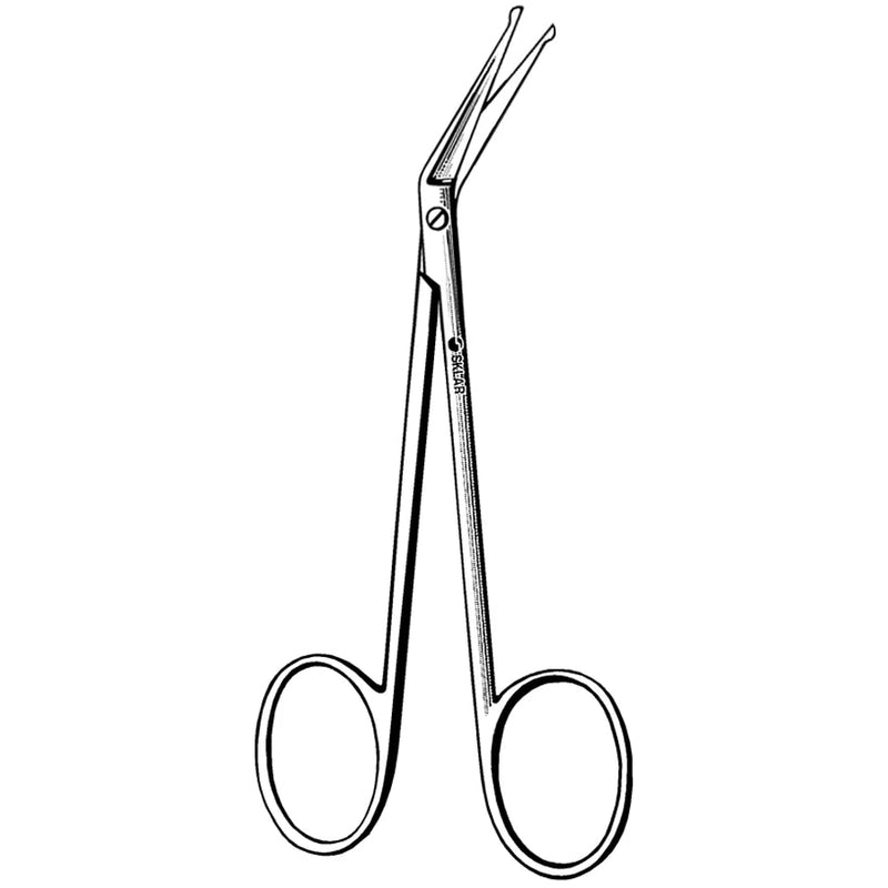 Sklar Iris Scissors (CensiTrac Marked) - 4-1/4", Angled, Blunt/Blunt, with Probe Tip - 64-2042c 