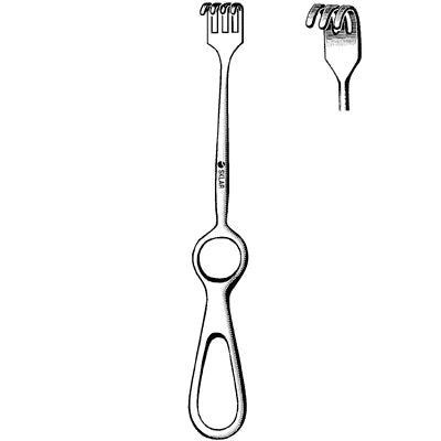 Sklar Volkman Retractor - 8-1/2", Blunt, 3 Prongs, Ring Handle - 60-5813