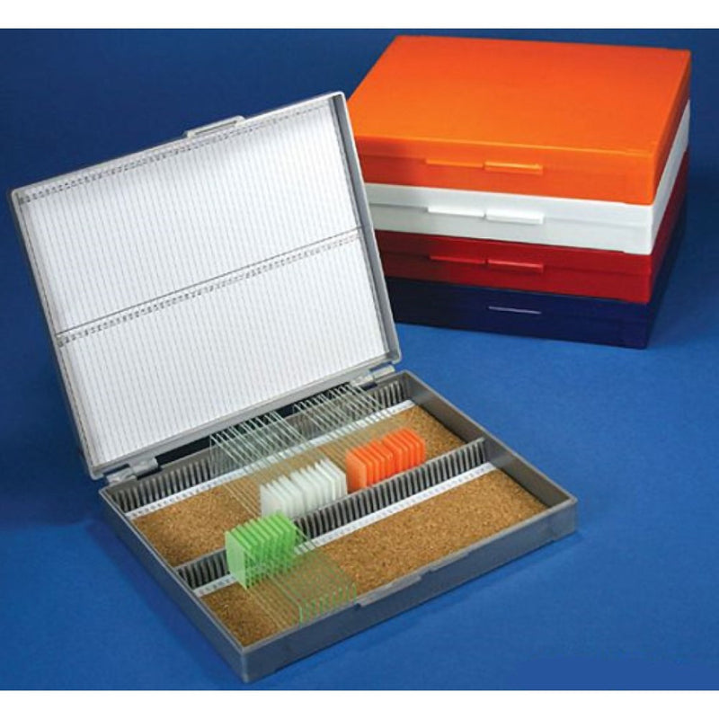 McKesson Brand Slide Storage Box McKesson Red ABS Plastic / Cork 100 Slide Capacity 