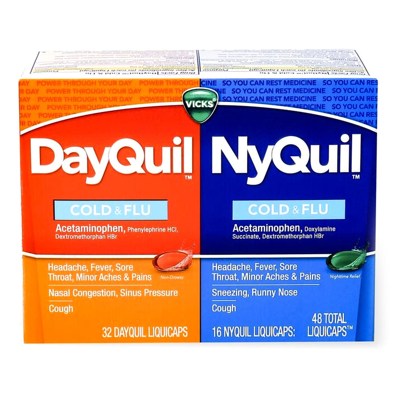 Vicks DayQuil/NyQuil Cold & Flu LiquiCaps (Carton of 48)