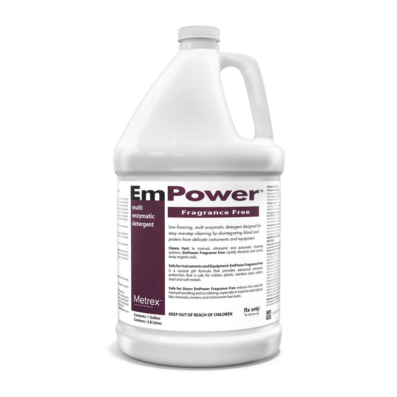 Metrex Research EmPower Fragrance Free Dual Enzymatic Instrument Detergent / Presoak (4/CS) 