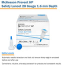 McKesson Prevent HP Push Button Safety Lancet, 28 Gauge (Case of 2000)