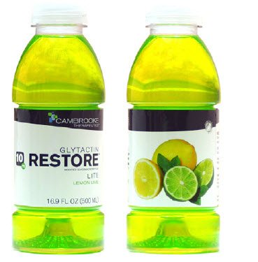 Cambrooke Therapeutics Glytactin Restore Lite Lemon-Lime Beverage for Phenylketonuria (PKU), 16.9-oz. (12/CS) 