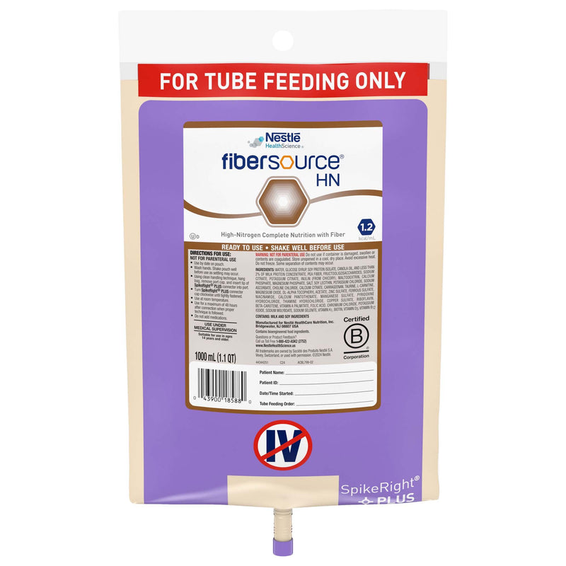 Fibersource HN Tube Feeding Formula, 33.8 oz. Bag (Case of 6)