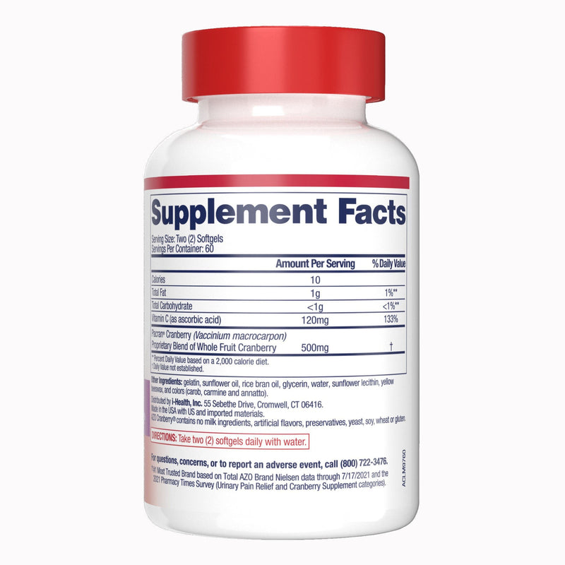 Urinary Tract Health Dietary Supplement AZO Softgel 120 per Bottle 