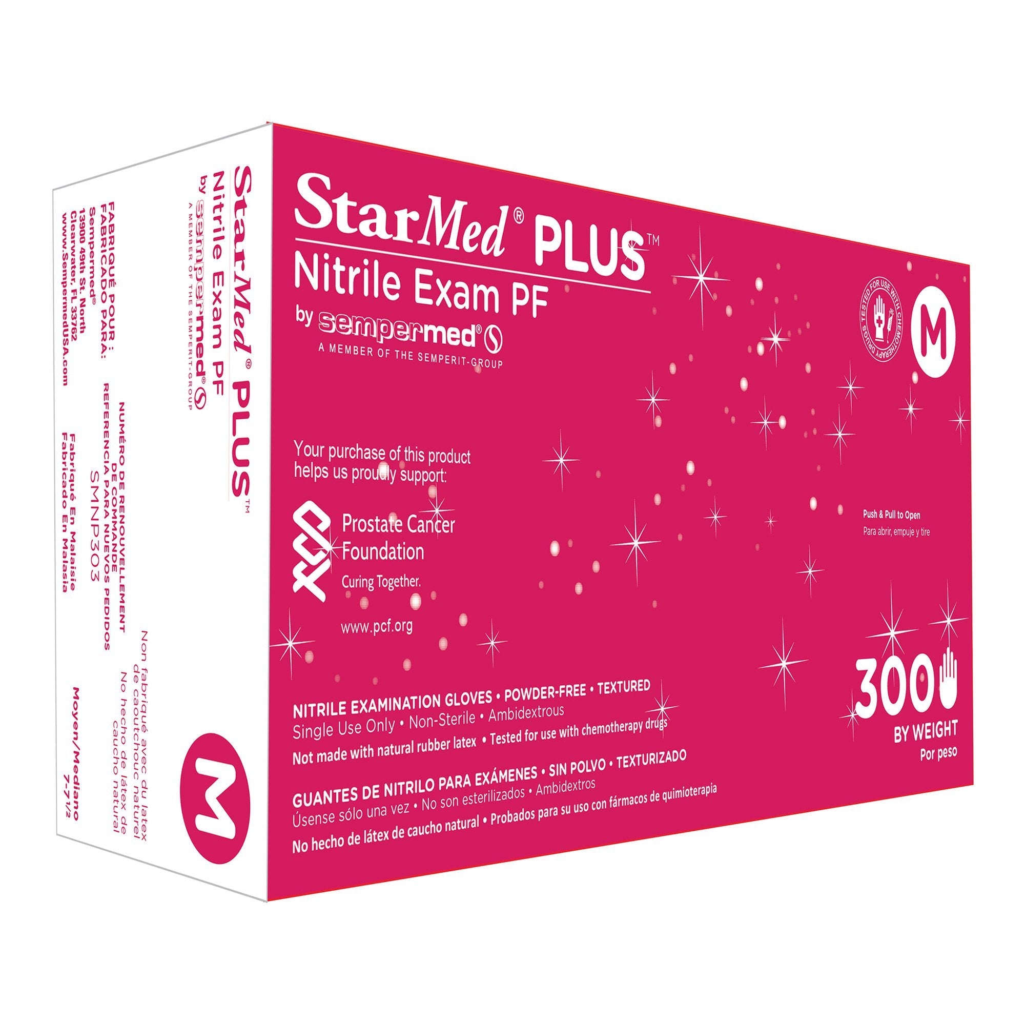 Harps USA Inc StarMed Plus Nitrile Exam Glove, Medium, Blue (3000/CS) 