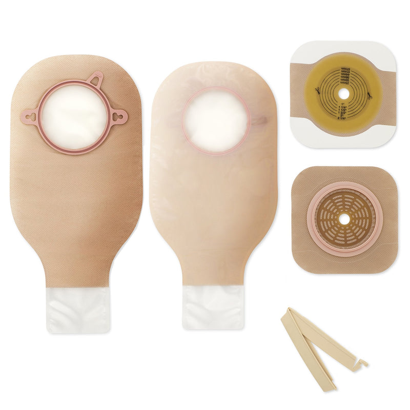 Hollister New Image 19104 2-Piece Clear Ileostomy/Colostomy Pouch, 70 mm Flange, Blue (5/BX) 