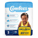 Attends Comfees Premium Diapers, Unisex, Baby, Tab Closure, Size 3 (Case of 144)