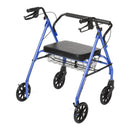 McKesson Brand McKesson Bariatric Blue Folding Steel Four-Wheel Rollator 