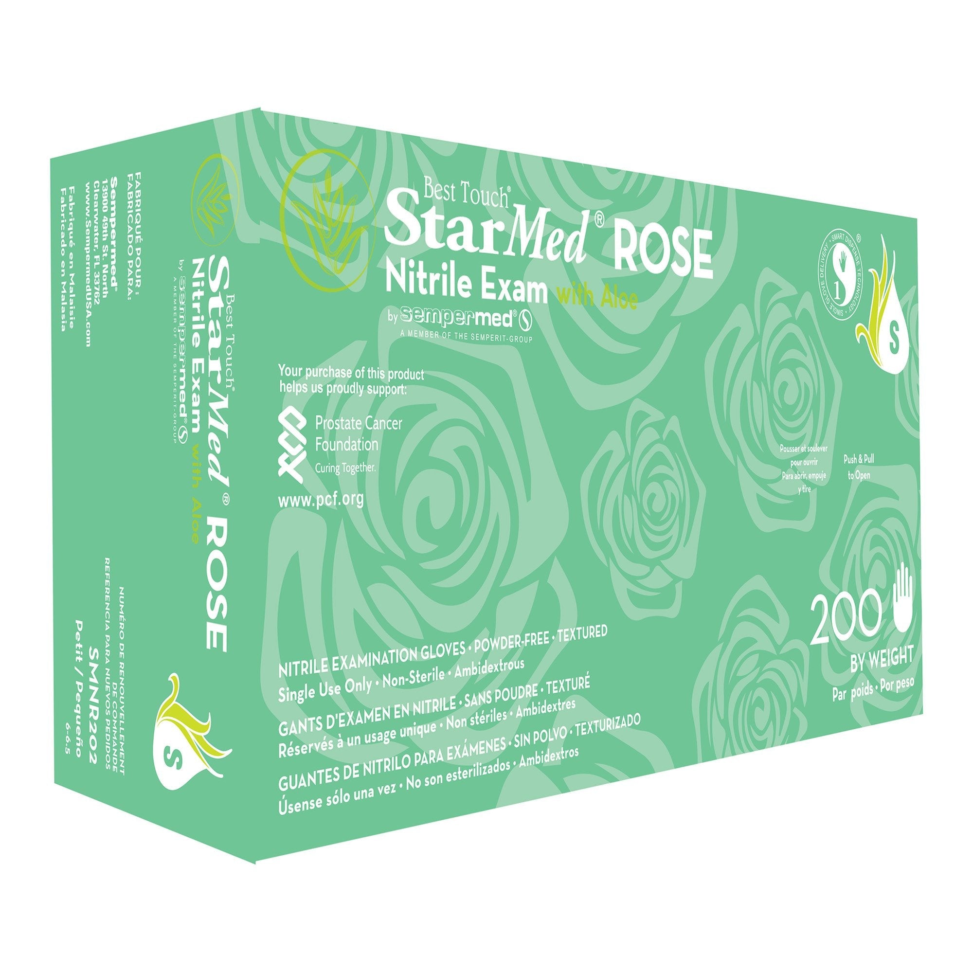 Harps USA Inc StarMed Rose Nitrile Exam Glove, Small, Pink (2000/CS) 