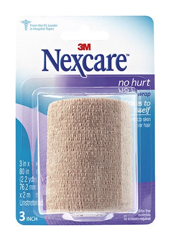 3M Nexcare No Hurt Hypoallergenic Medical Tape, 3 Inch x 2.2 Yard, Tan (Box of 12)