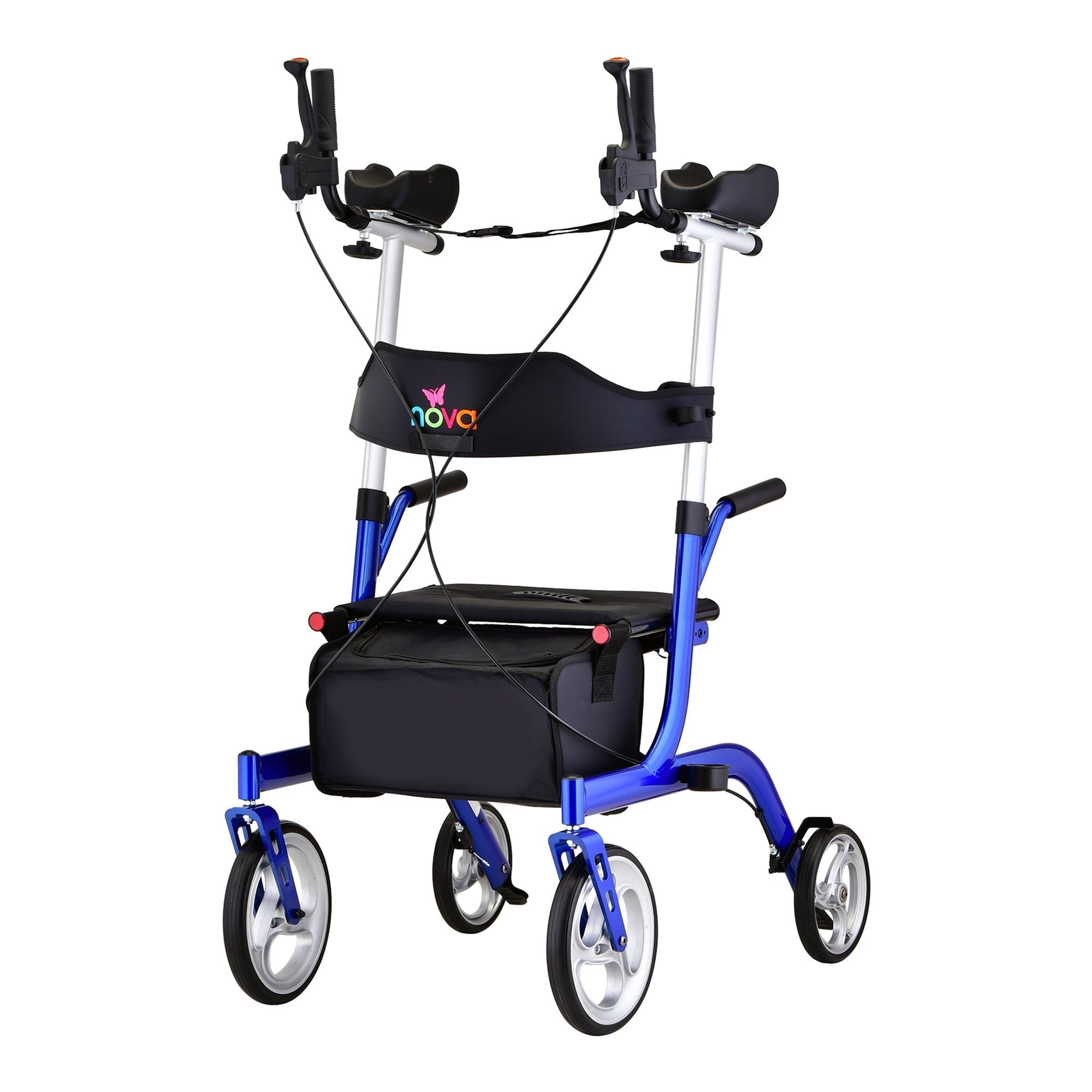 Nova Ortho-Med Phoenix Rise Up Four-Wheel Rollator, Blue Frame 