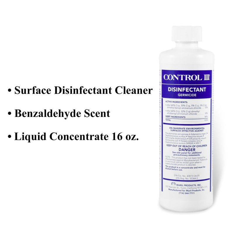 Control III Surface Disinfectant Germicide Cleaner, 16 oz.