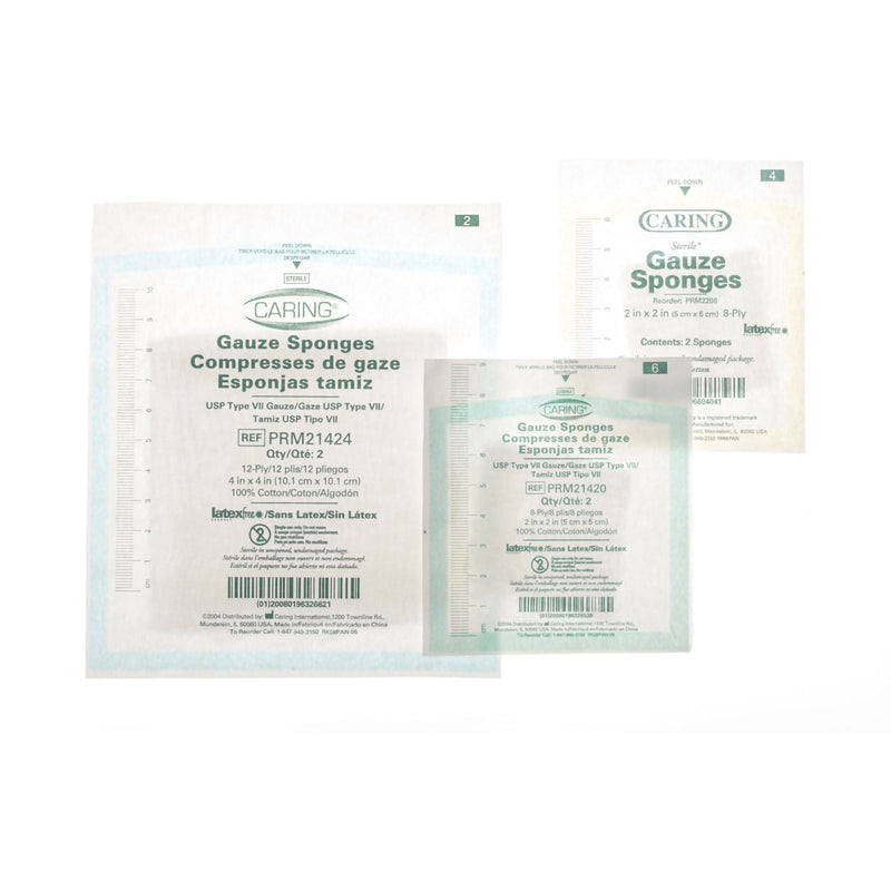 Medline Sterile Gauze Sponge, 3 x 3 Inch, 12-Ply (Case of 1200)