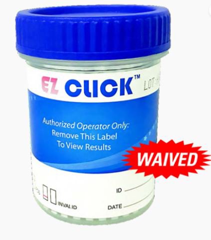 Drugs of Abuse Test Kit EZ Click AMP, BAR, BUP, BZO, COC, mAMP/MET, MDMA, MOR, MET, OXY, PCP, THC (pH, Oxidants, SG) 25 Tests CLIA Waived (Box of 25)