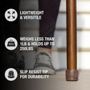 Brazos Traditional Straight Pine Handcrafted Walking Stick, 55-Inch, Brown (Each)