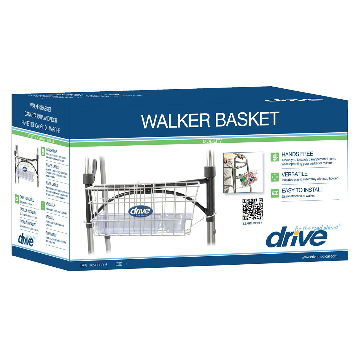 drive Walker Basket, Aluminum, Plastic Insert Included (Each)