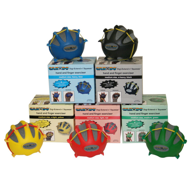Digi-Extend n' Squeeze Finger / Hand Exerciser, Medium Resistance (Set of 5)