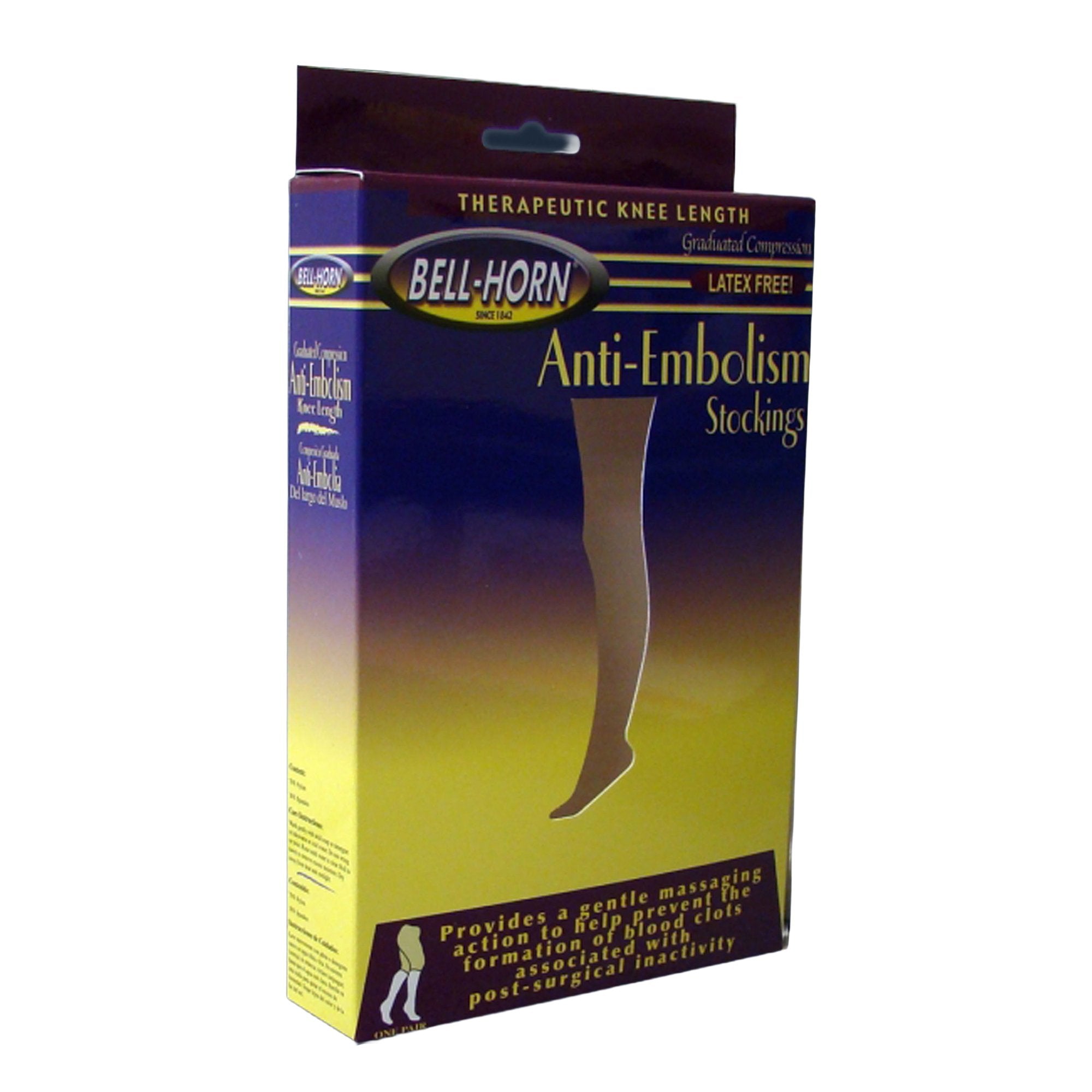 DJO Bell-Horn Knee Length Anti-Embolism Stockings, Medium, Black 