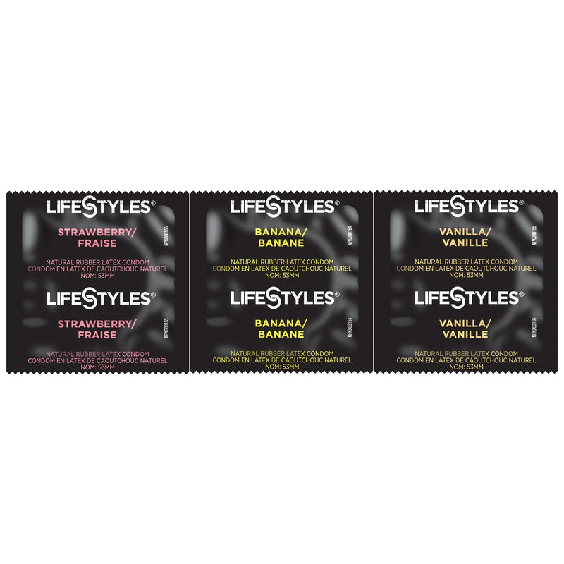 Sxwell USA Lifestyles Lubricated Latex Condom, Assorted Flavors 