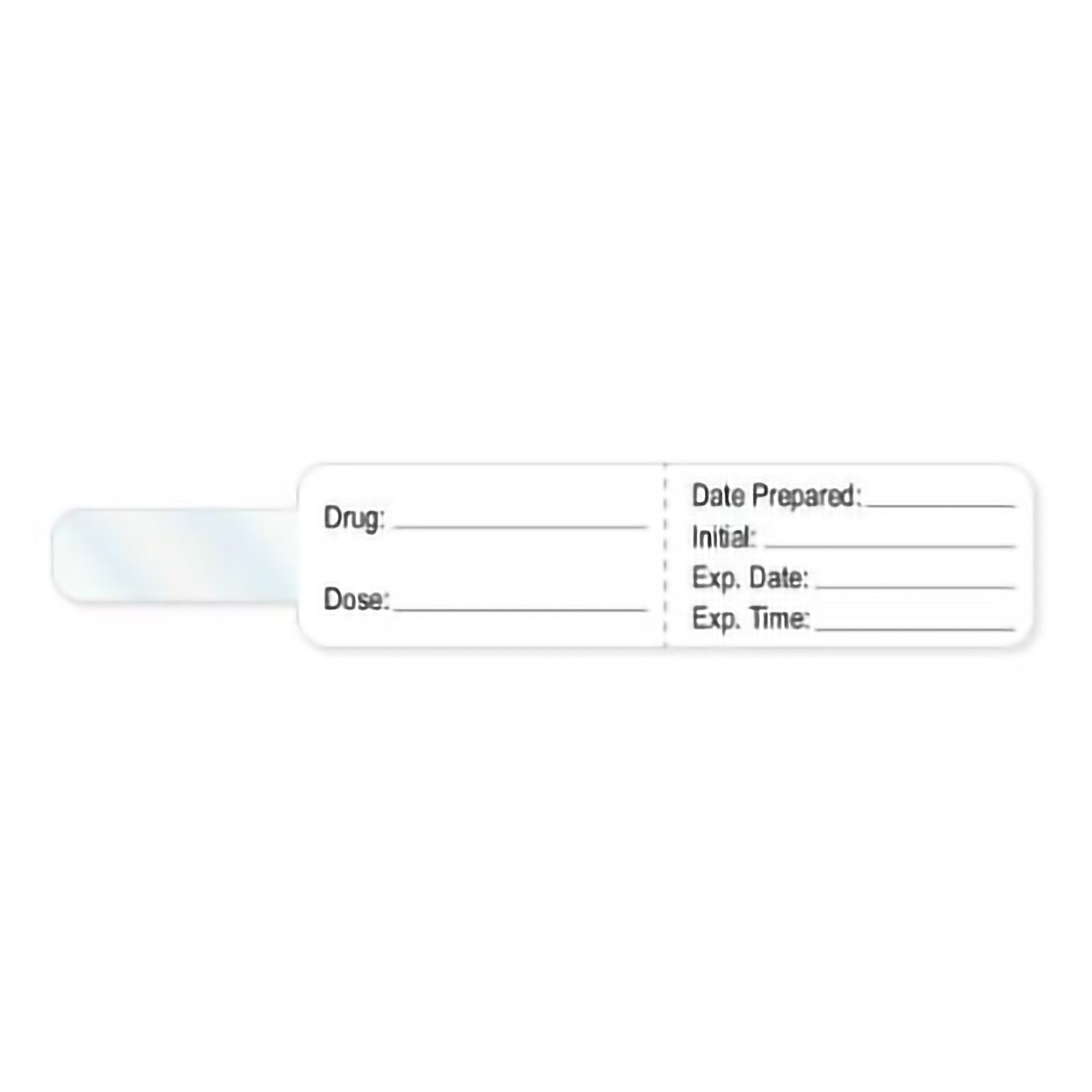PDC Healthcare Pre-Printed Label PDC Anesthesia Label White Drug_ Date_Int_Exp Date_Exp TIme_ Black Syringe Label 3/4 X 4 Inch 