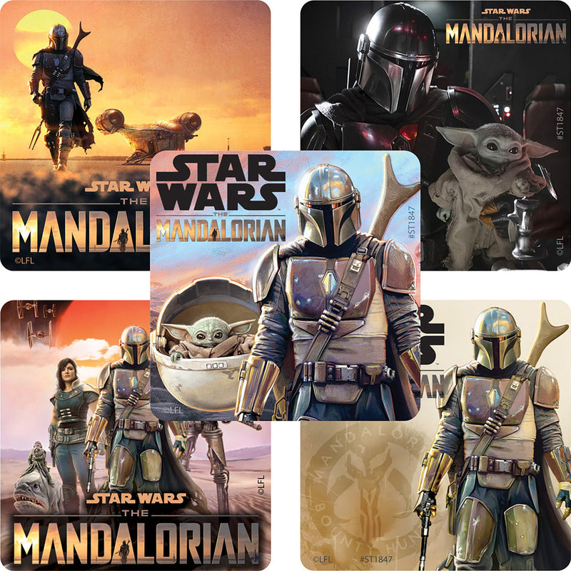 Sticker SmileMakers 100 per Roll Star Wars Mandalorian 2-1/2 X 2-1/2 Inch