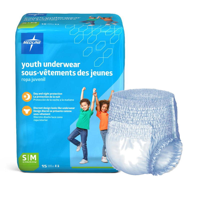 Medline Youth Underwear, Small (Case of 60)