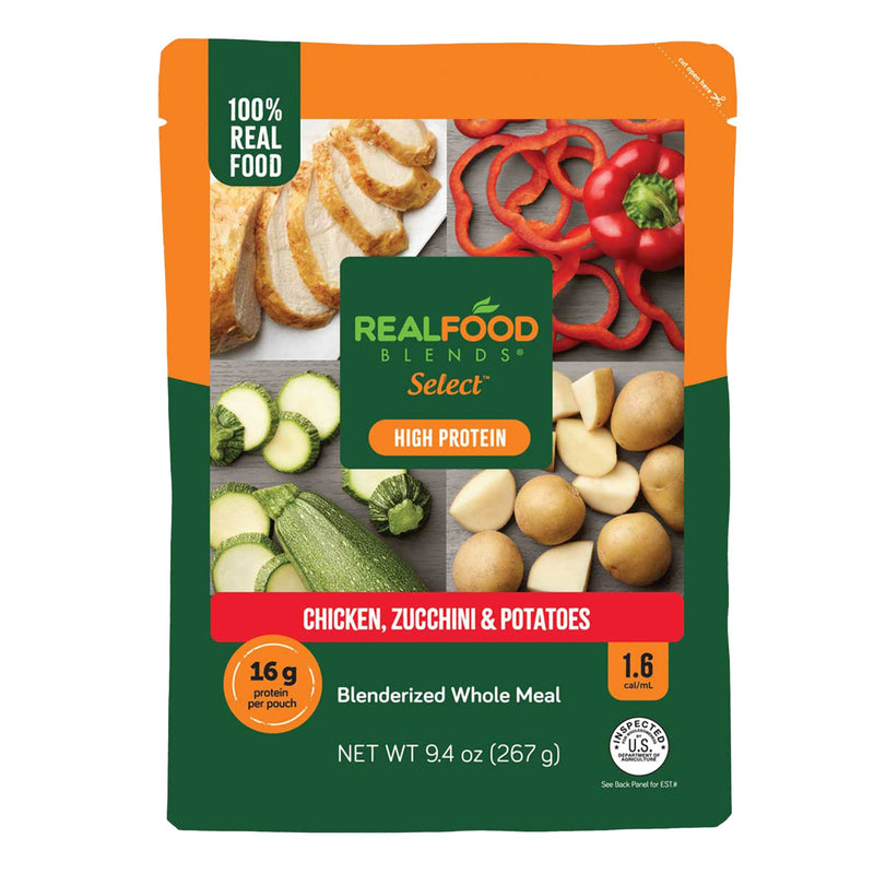 Tube Feeding Formula Real Food Blends Select Chicken / Zucchini / Potatoes Puree 9.4 oz. Pouch (Case of 12)