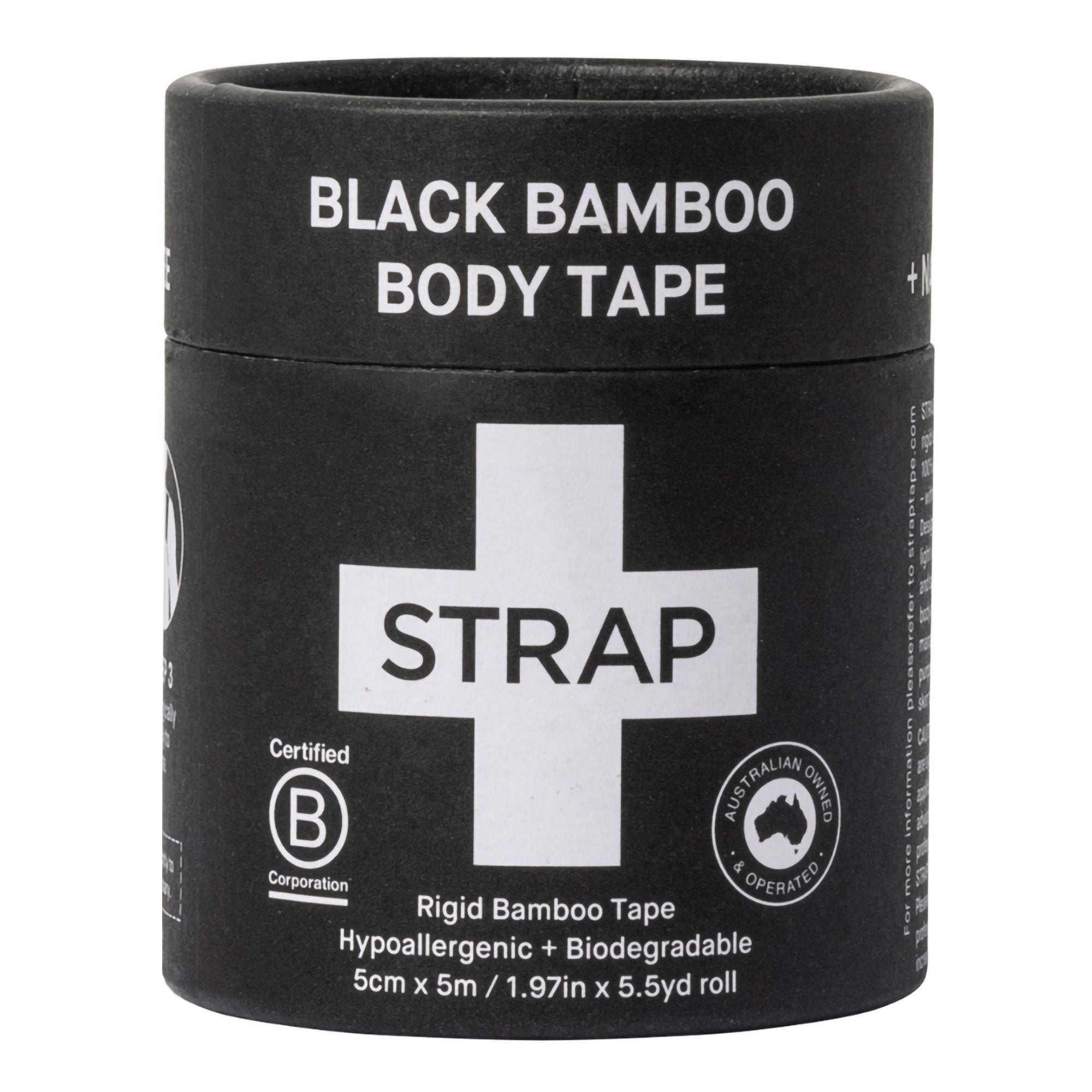 Nutricare USA LLC Strap Bamboo Fiber Athletic Tape, 1.97 Inch x 5-1/2 Yard, Black (24/CS) 