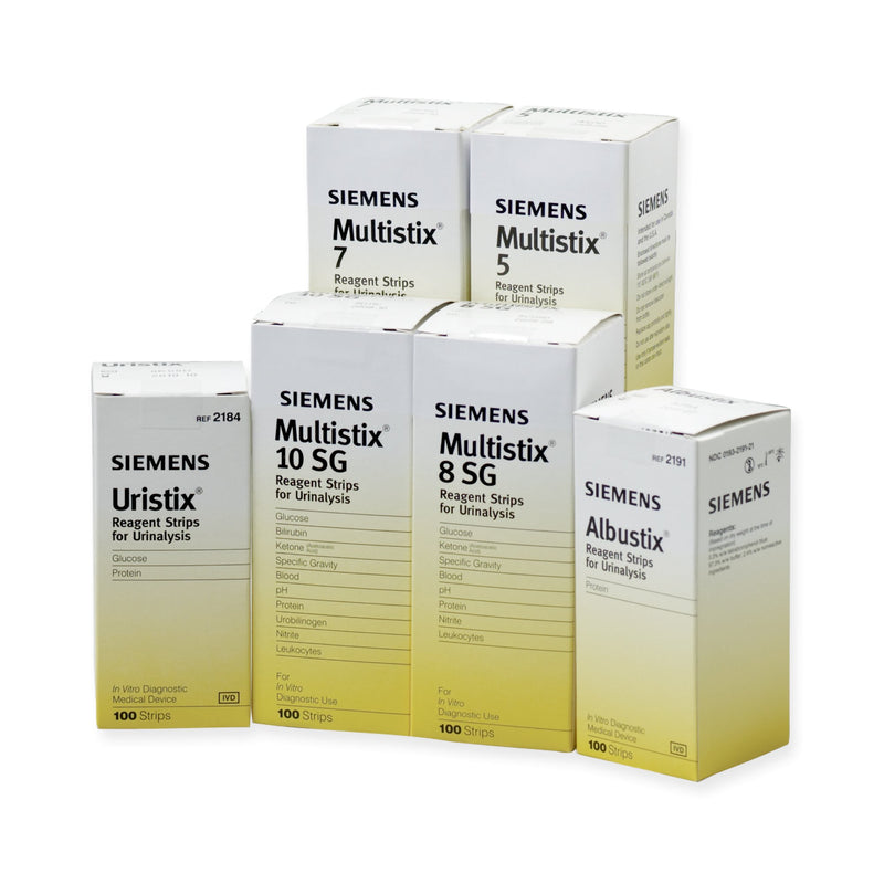 Siemens Uristix 4 Urinalysis Reagent for Glucose, Leucocytes, Nitrite and Protein tests (12/CS)