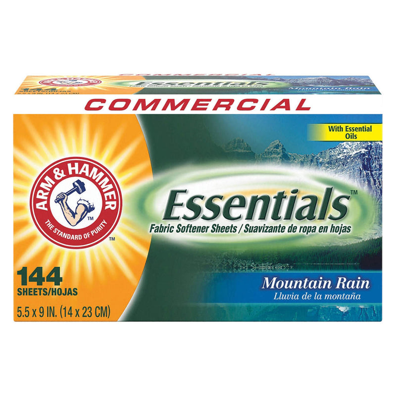 Fabric Softener Arm & Hammer Essentials 144 Count Box Sheet Mountain Rain Scent (Case of 864)