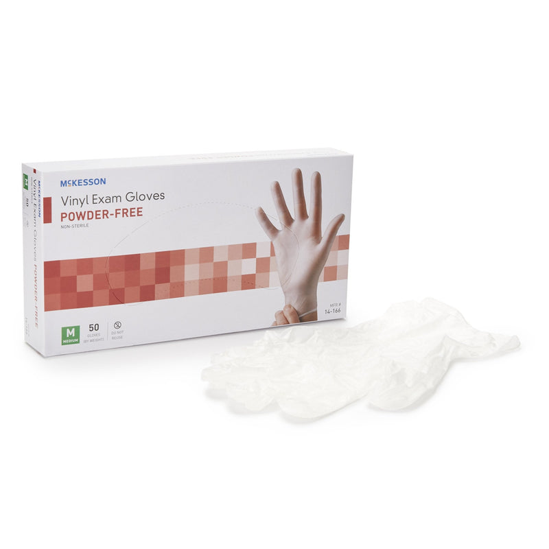 McKesson Brand McKesson Confiderm Vinyl Exam Glove, Medium, Clear (1000/CS) 