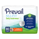 Prevail Nu-Fit Absorbent Underwear, Heavy Absorbency, Extra Large (80/CS)