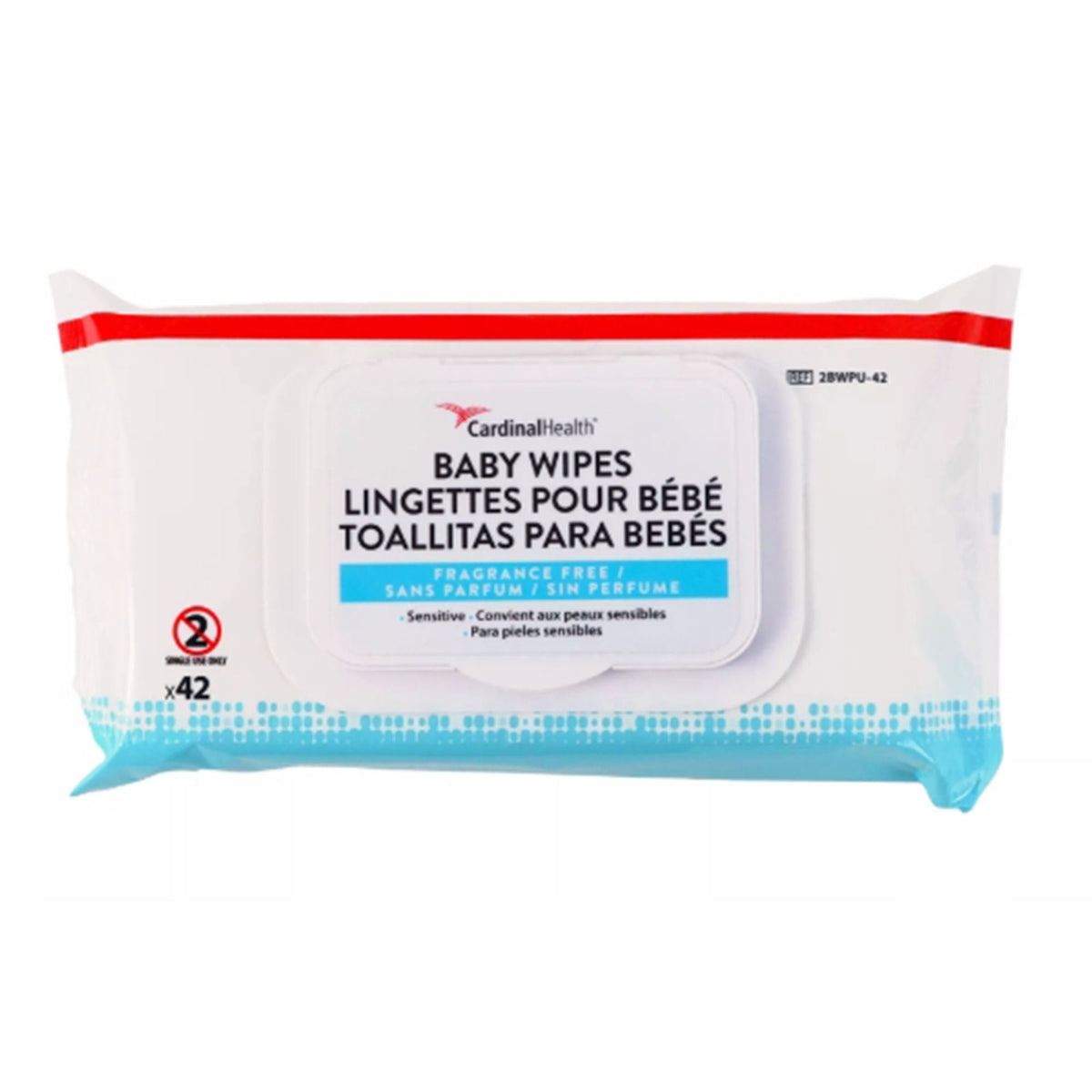 Baby Wipe Cardinal Health Sensitive Soft Pack Unscented 42 Count (Case of 1008)