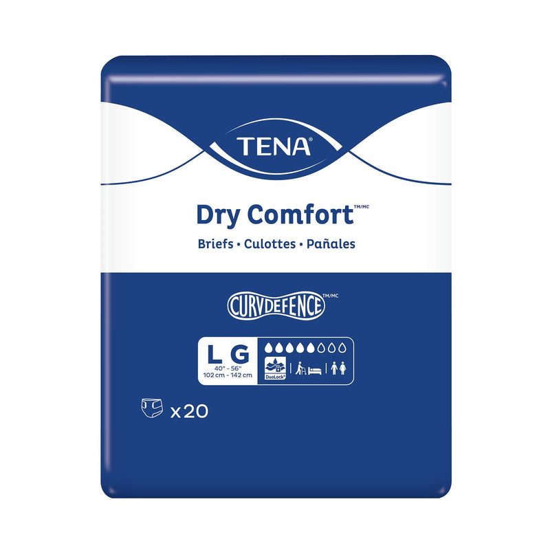 Essity HMS North America Inc Tena Dry Comfort Briefs with Curvdefence, Large, 40 – 56 Inch, Five Drops (80/CS)