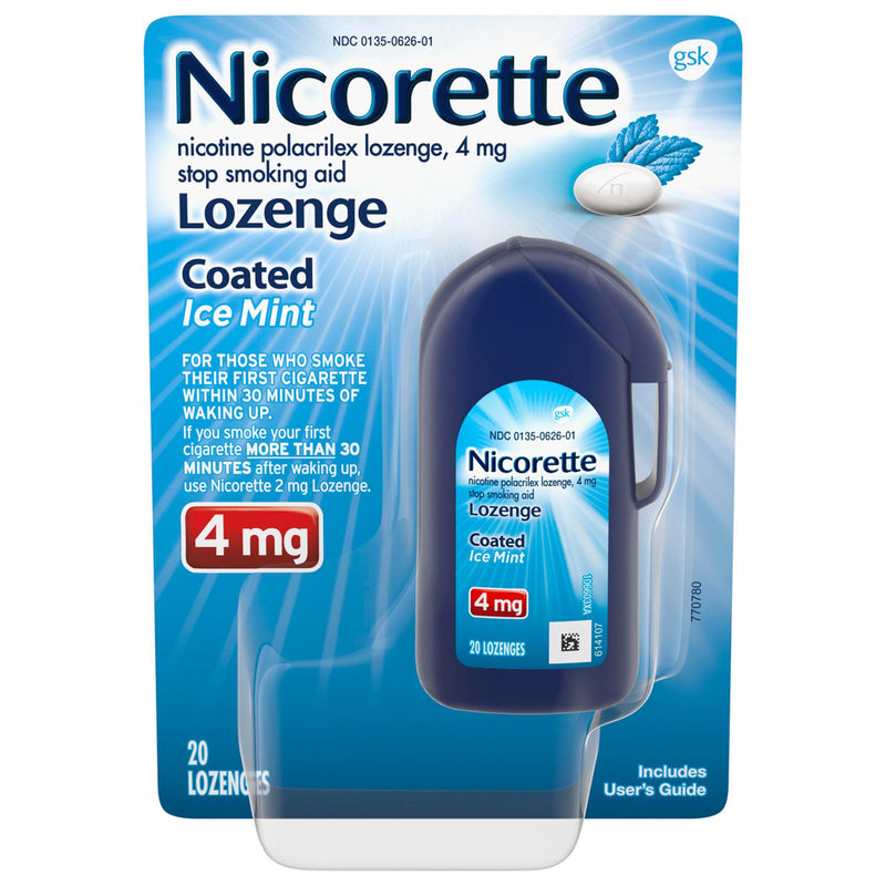 Nicorette Nicotine Polacrilex Gum 4 mg White Ice Mint (Carton of 20)