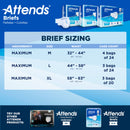 Attends Briefs, Adult, Medium, Heavy Absorbency, Disposable, White (Case of 96)