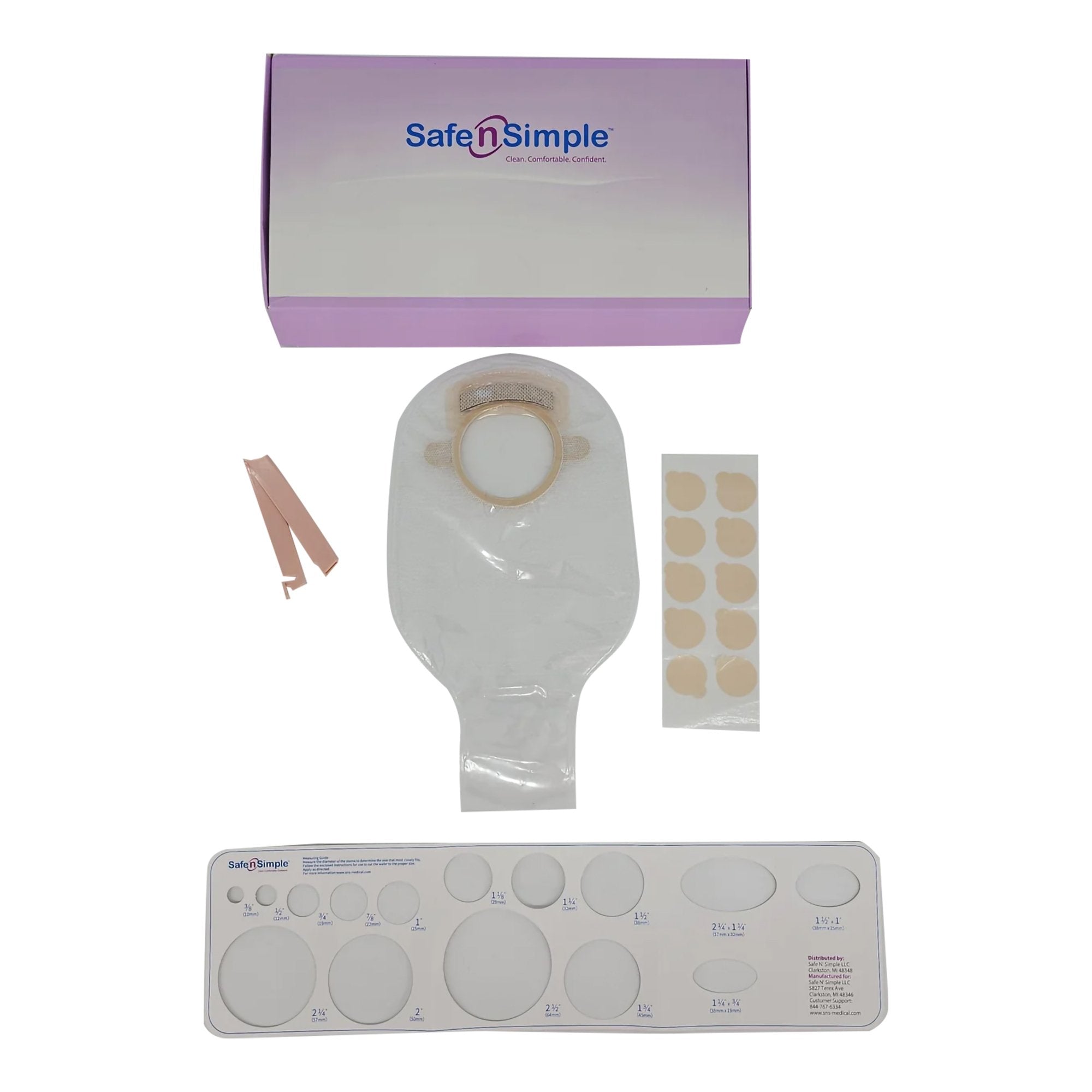 Safe N Simple Ostomy Pouch Safe n Simple Two-Piece System 12 Inch Length Without Barrier Drainable (80/CS) 