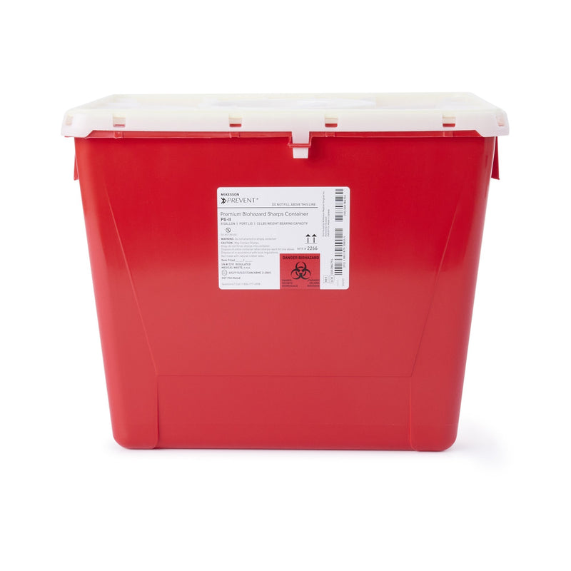McKesson Brand McKesson Prevent Sharps Container, 8 Gallon, 13-1/2 x 17-3/10 x 13 Inch (9/CS) 