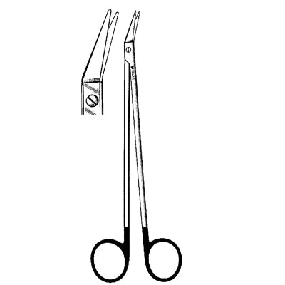 Sklarhone Potts-Smith Vascular Scissors - 7", Angled 25°, Sharp/Sharp, 1 Razor Edge, 1 Standard Edge - 15-3464 