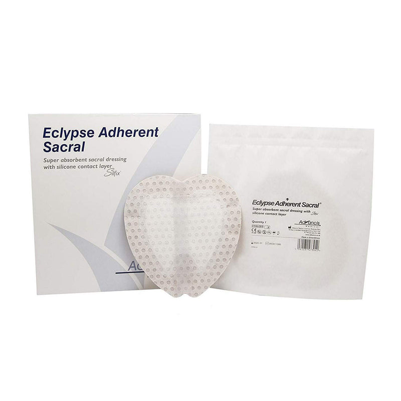 Super Absorbent Dressing Eclypse Adherent Sacral Sacral 8-1/2 X 9 Inch Without Border Sterile (Box of 10) 