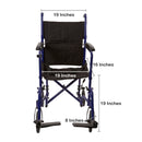 McKesson Lightweight Transport Chair, Black with Blue Finish (Each)