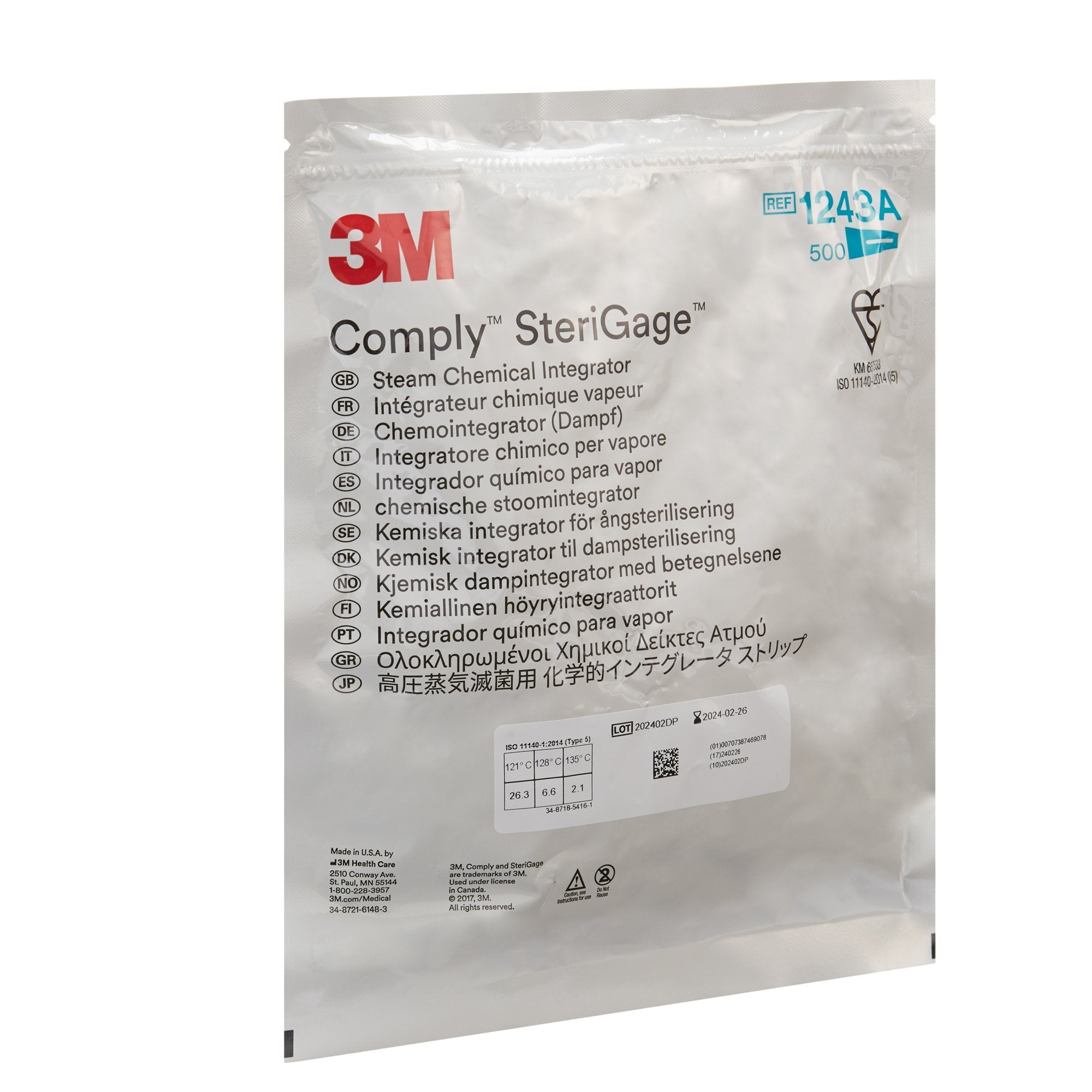 Solventum Corporation 3M Comply SteriGage Chemical Integrator, Steam (2/CS) 