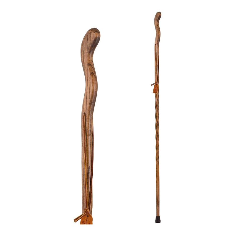 Mabis Healthcare Brazos Twisted Oak Ergonomic Fitness Handcrafted Walking Stick, 48-Inch, Brown 