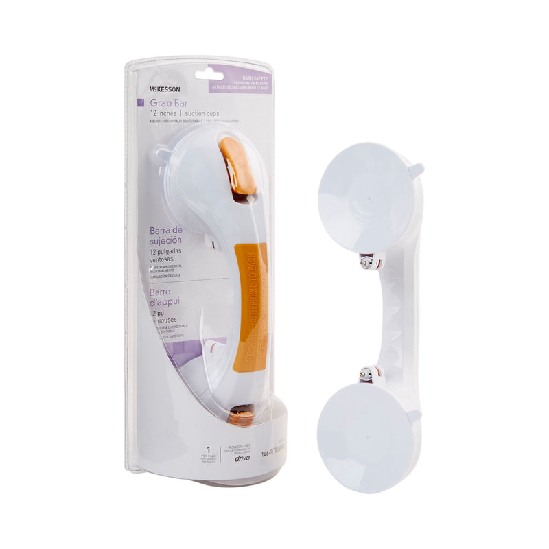 McKesson White / Yellow Plastic Suction-Cup Grab Bar (Case of 3 Items)