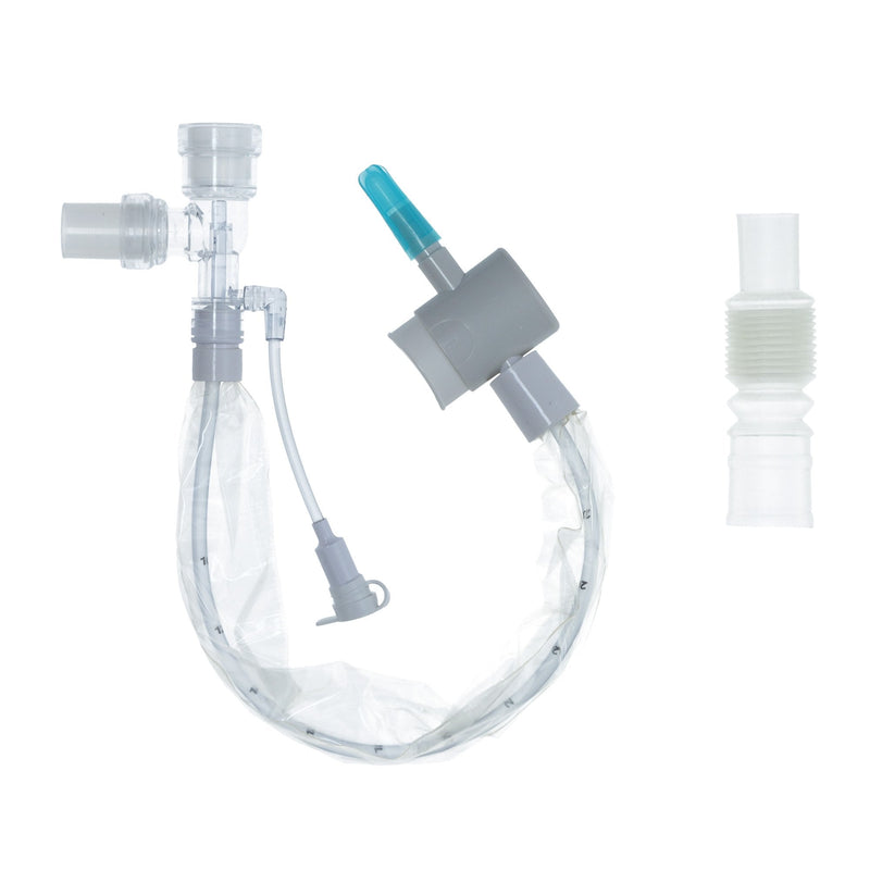 Sun Med Closed Suction Catheter Ballard Trach Care Tracheostomy Type Double Swivel Elbow Style Thumb Valve Vent 12 Fr. Sterile (20/CS) 
