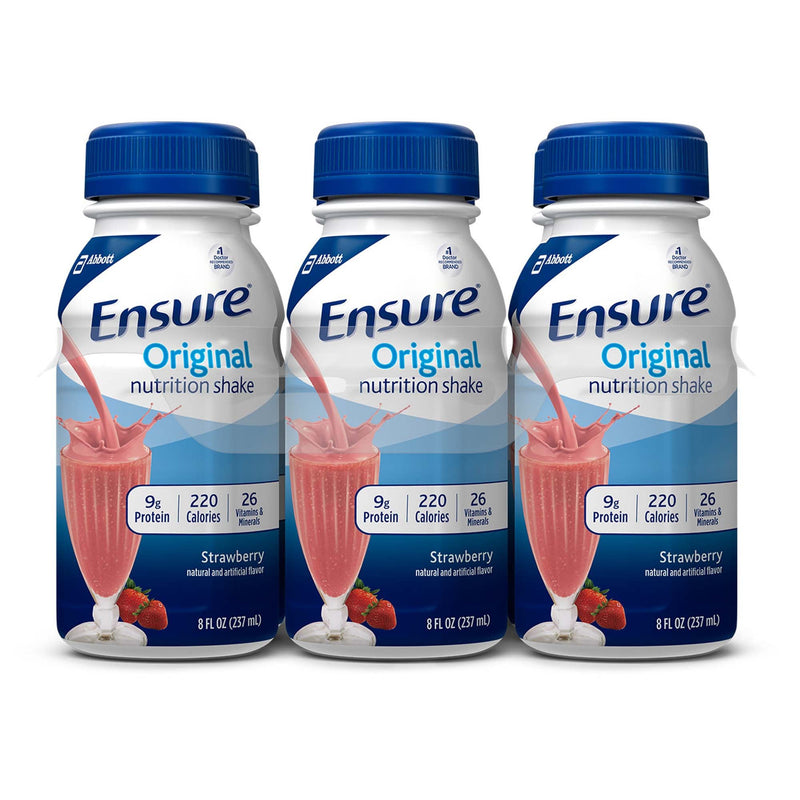 Abbott Nutrition Ensure Original Nutrition Shake, Strawberry, 8-ounce bottle (24/CS) 