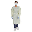 McKesson AAMI Level 2 Isolation Gown, Tape Tab Neck Style, Extra Large, Yellow (Case of 100)